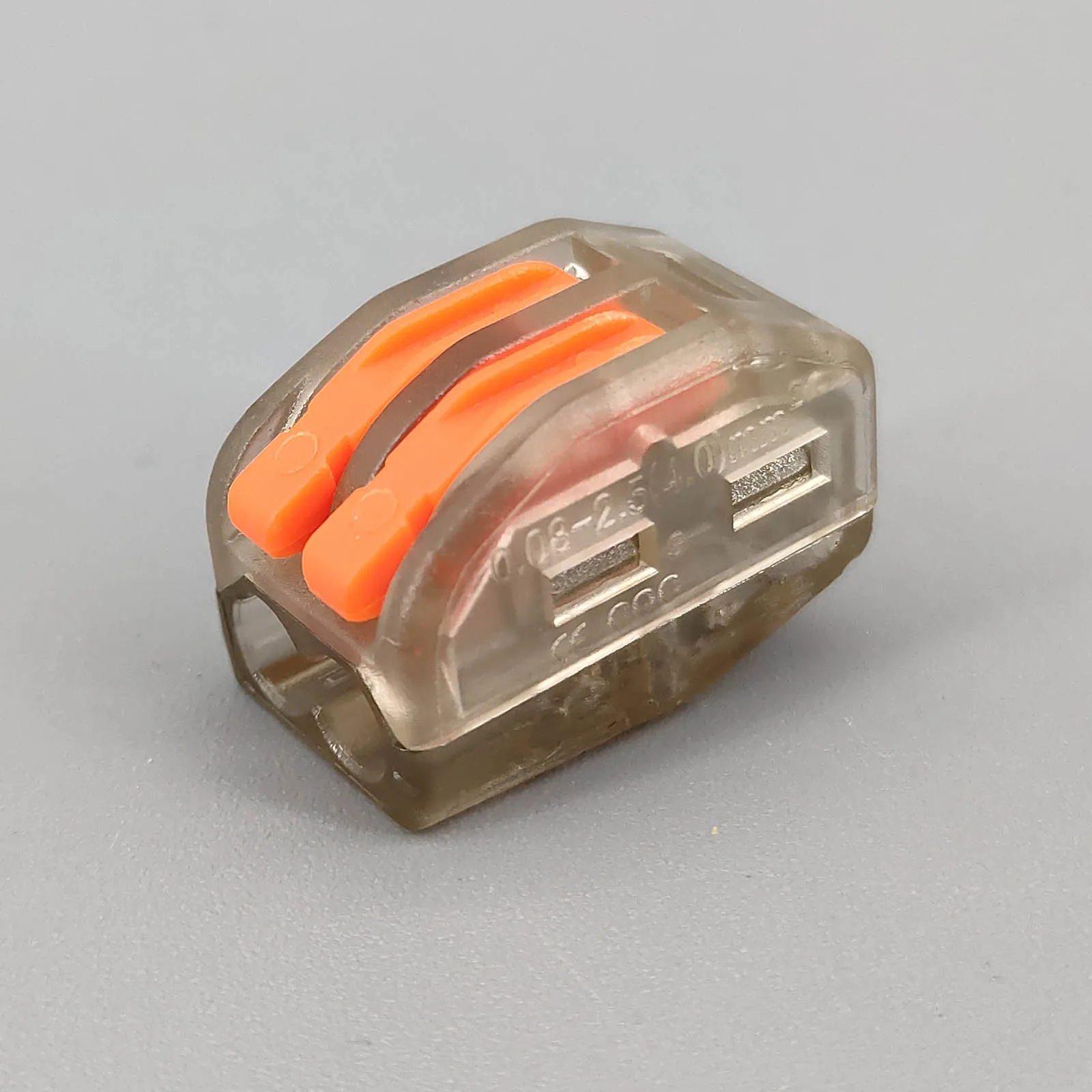 10 шт. 2 Pin Универсальный Компактный проводной разъем проводник клеммный блок с рычагом - Цвет: Transparent