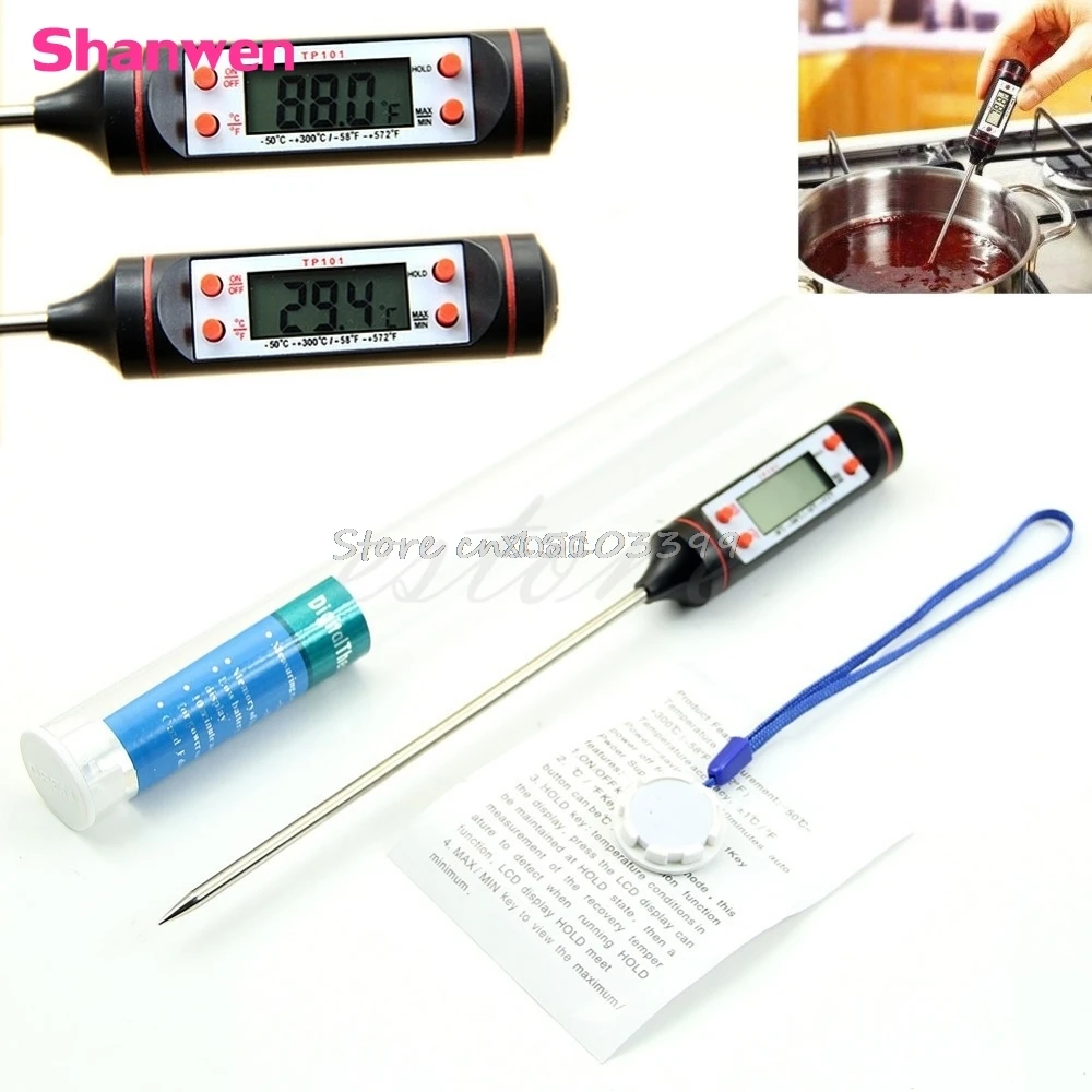 

New Digital Cooking Food Probe Meat Kitchen BBQ Selectable Thermometer M12 dropship
