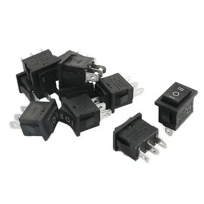 

10pcs Black SPDT 3Pins Latching Snap In Boat Rocker Switch AC250V 6A AC125V 10A high quality