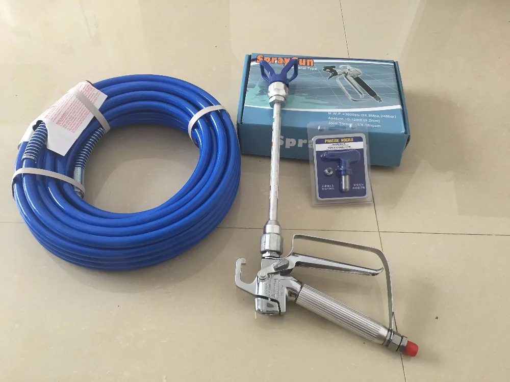 15M High pressure hose 1/4" BSP airless sprayer gun with 517 tips 25cm extend pole for Titan
