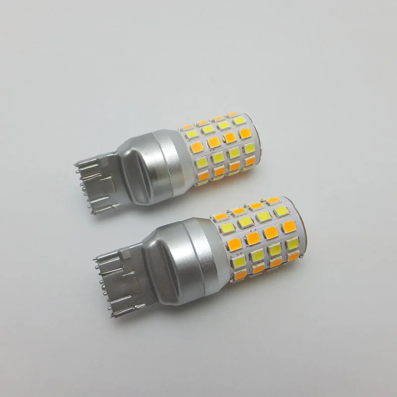 AMYWNTER T20 7443 W21/5 W Автомобильный источник для светодиодов, дневной ходовой светильник, лампочка, функция рулевого управления, два цвета