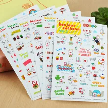 1 Set Of 6 Pieces/Lovely Pig Print Transparent Stickers Children Gift Calendar Diary Scrapbook Stickers set of 6 pieces cotton box set of 6 pieces