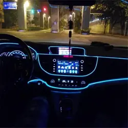 Jingxiangfeng автомобилей 2 м 12 В EL Провода холодный свет лампы неоновая лампа автомобилей Атмосфера Огни уникальные украшения интерьера сигнала