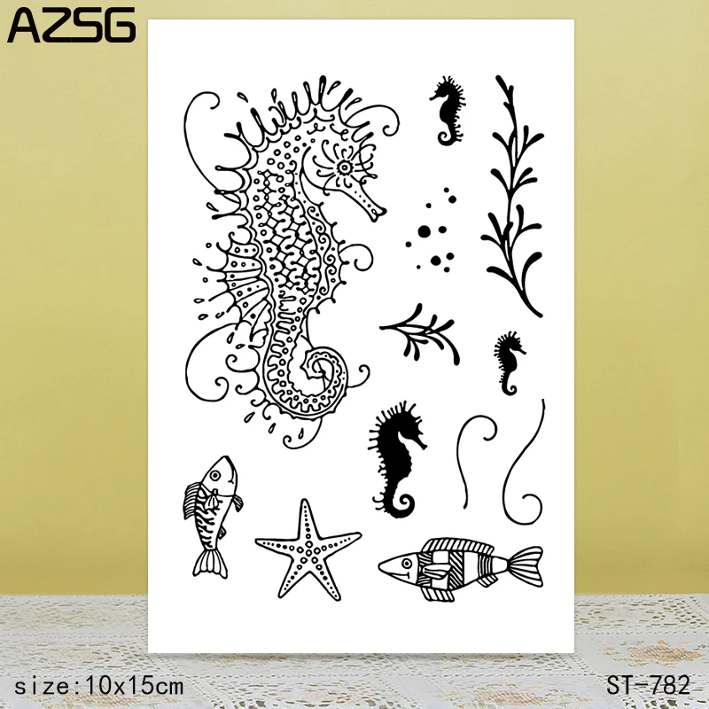 

AZSG Mr. hippocampus Clear Stamps/Seals For scrapbooking DIY Card Making/Album Silicone Decoration crafts