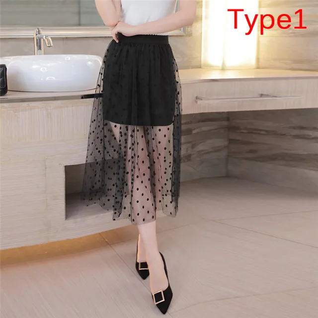 transparent maxi skirt