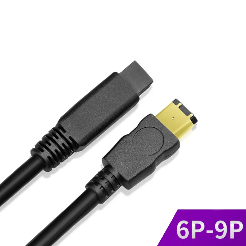 

IEEE 1394 Data Cable 6 Pin to 9Pin 1394A 6P male to 1394B 9P male Adapter Camera Cable Firewire high speed 400 Mbps