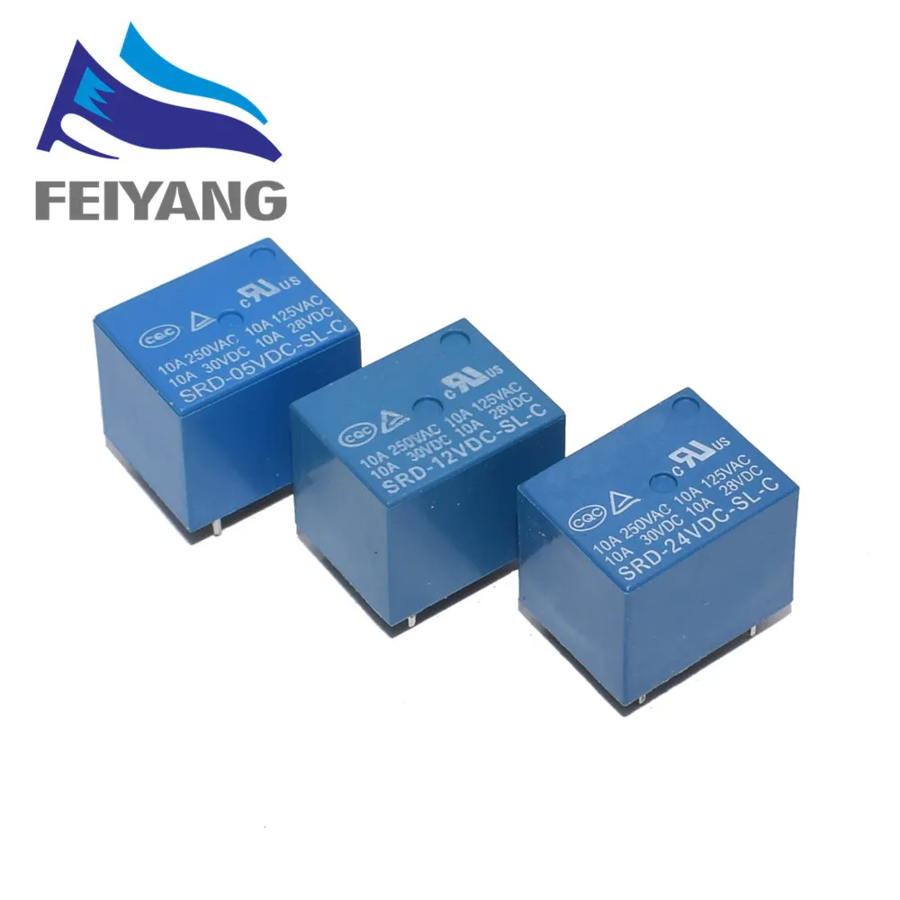 

10PCS DC 5V 12V 24V Power Relay SRD-05VDC-SL-C PCB Type SRD-12VDC-SL-C PCB Type SRD-24VDC-SL-C PCB Type