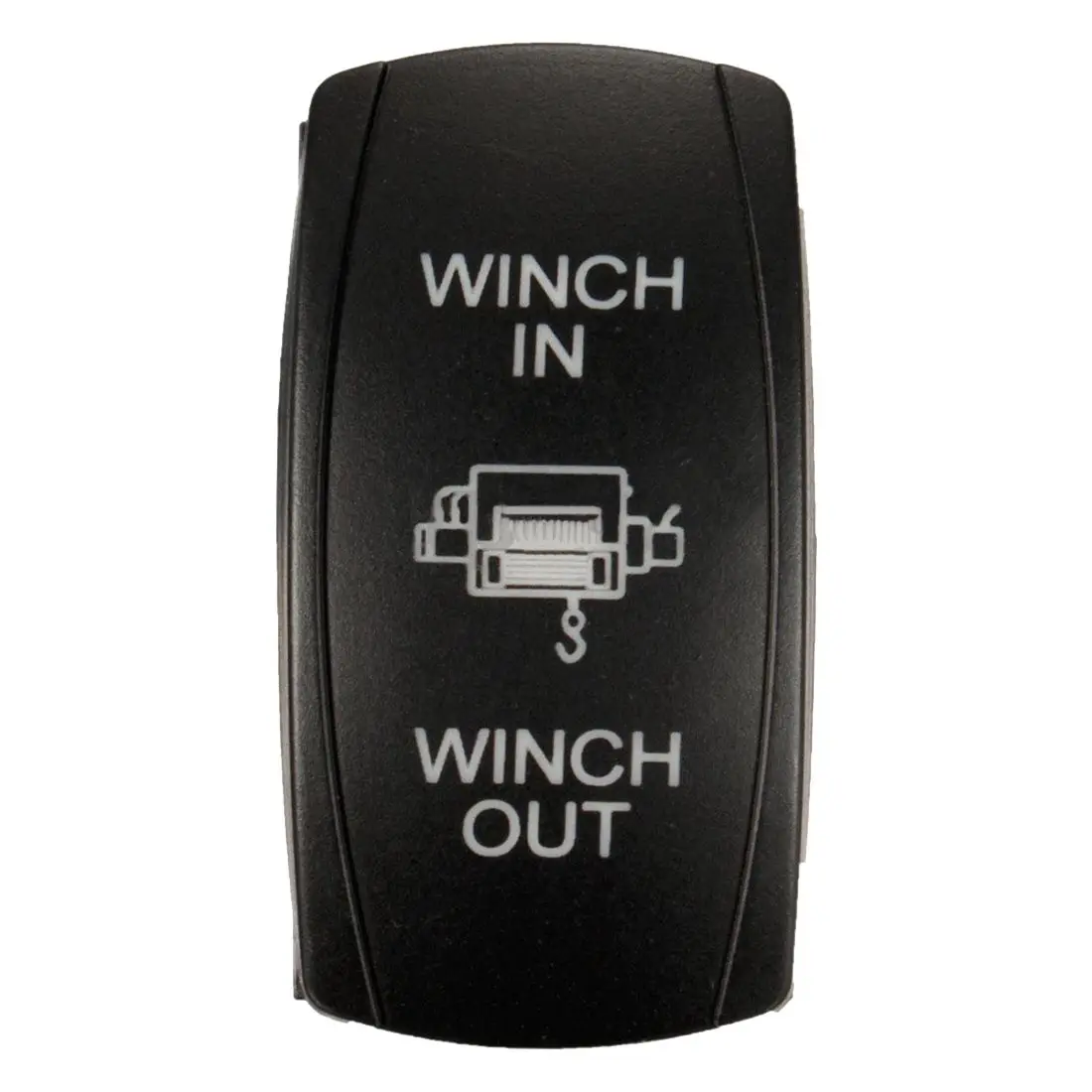 7Pin Laser Momentary Rocker Switch Winch In Winch Out 12V ON OFF ON LED