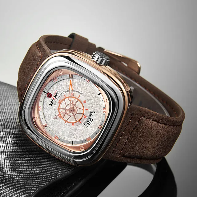 2020 nowe męskie zegarki KADEMAN Top marka skóra wodoodporna Sport data kwadratowy zegarek kwarcowy dla mężczyzn zegarek Relogio Masculino