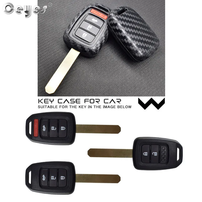Ceyes Car Styling Silicone Carbon Fiber Key 2 3 Remote Cover Fob Case for Honda Civic Accord Fit for CRV XRV HRV Car Accessories key case cover,key case,remote control case cover