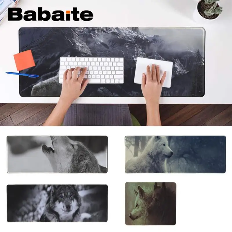 

Babaite My Favorite Animals Grayscale Wolves Customized MousePads Computer Laptop Mouse Mat Laptop Gaming Lockedge Mice Mousepad