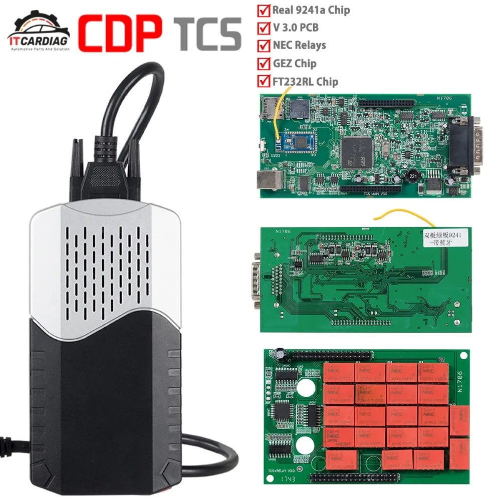 

CDP TCS V3.0 board For Delphi Ds150e OBD2 car truck tcs cdp pro NEC relay Bluetooth 2016 software auto diagnostic tool
