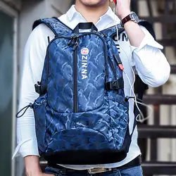 ZZINNA Мода Камуфляж синий черный серый Sutdent рюкзак корейский кампус стиль Школьный Сумка для мужчин вести ноутбук