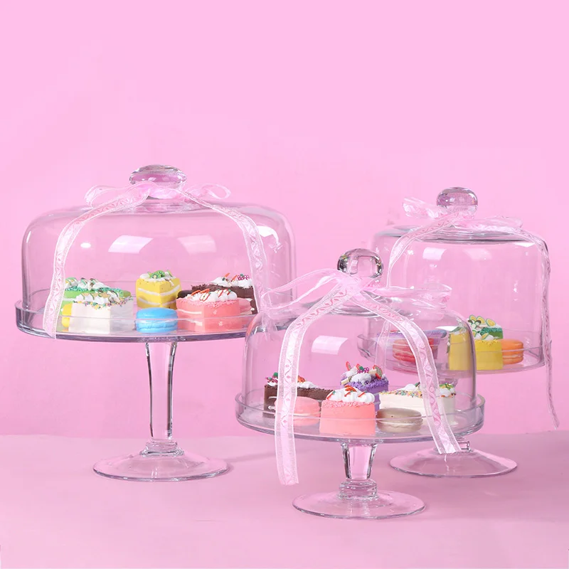 

Food glass candy dish cover fruit plate Afternoon tea cake cover glass cover West Point tray Cake plate fruit dessert plate