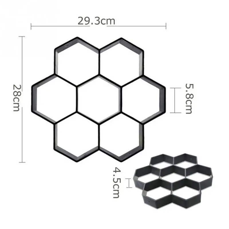 New-Hexagon-Garden-Pavement-Mold-DIY-Path-Maker-Mold-Manually-Paving-Cement-Brick-Molds-Stone-Road (2)