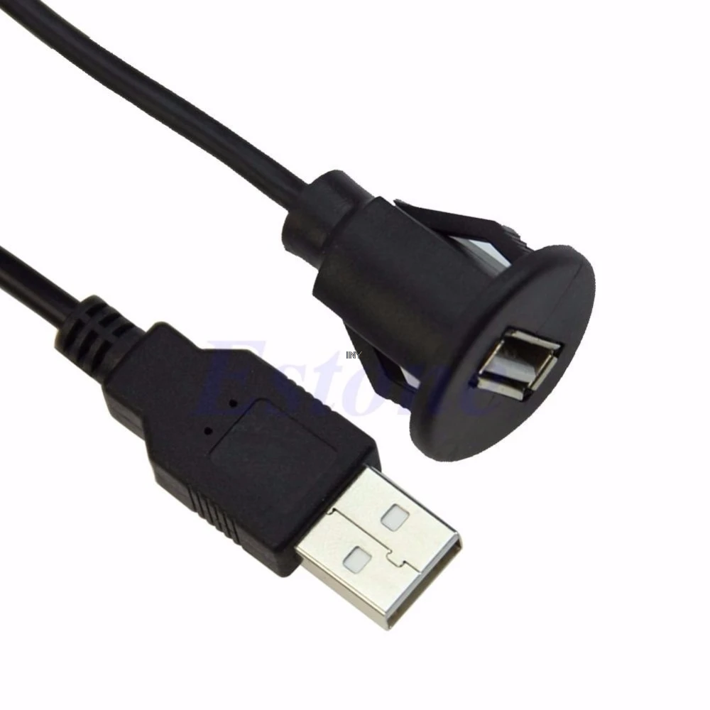 

In-Car USB 2.0 Flush Mount Socket Extension Lead Cable / Lead Adaptor / Input Drop shipping INY