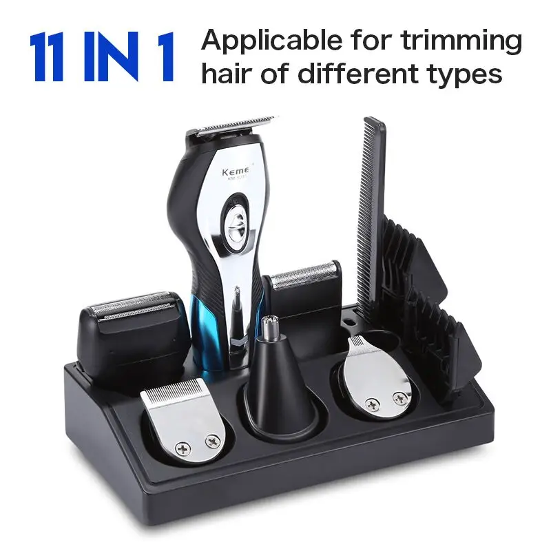  Kemei-5031 11 In 1 Rechargeable Hair Clipper Professional Electric Clipper Hair Trimmer Haircut Sha