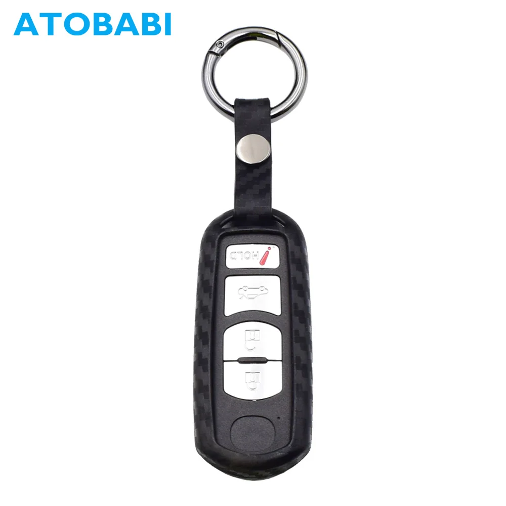 Carbon Fiber Car Remote Key Fob Case Shell Cover For Mazda 3,5,6 CX5 CX3 CX7 CX9