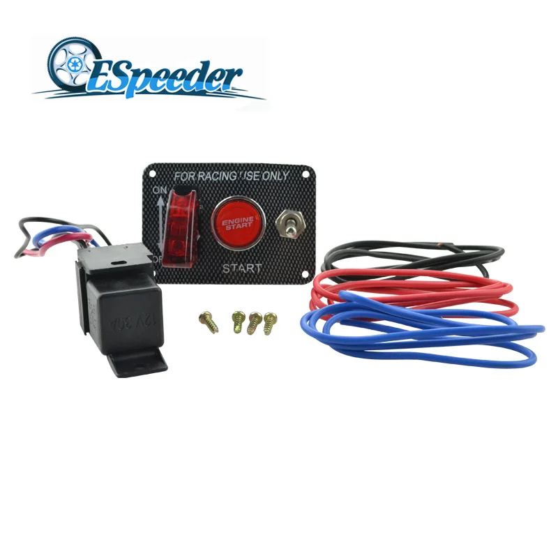 ESPEEDER 2in1 Racing Car Toggle Ignition Switch Panel 12V Engine Start