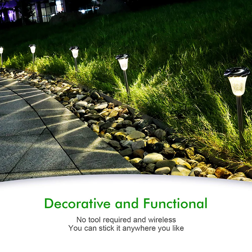 12 Pack Garden Lawn Lights LED Outdoor Waterproof Garden Lawn Light Landscape Lights Community Garden Road Path Decorative Lamp