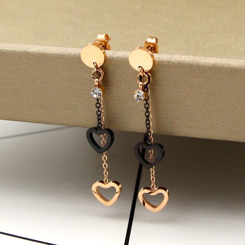 

Fashion advantage of the new tassel Shuanghua heart long earrings earrings jewelry for women the best gift