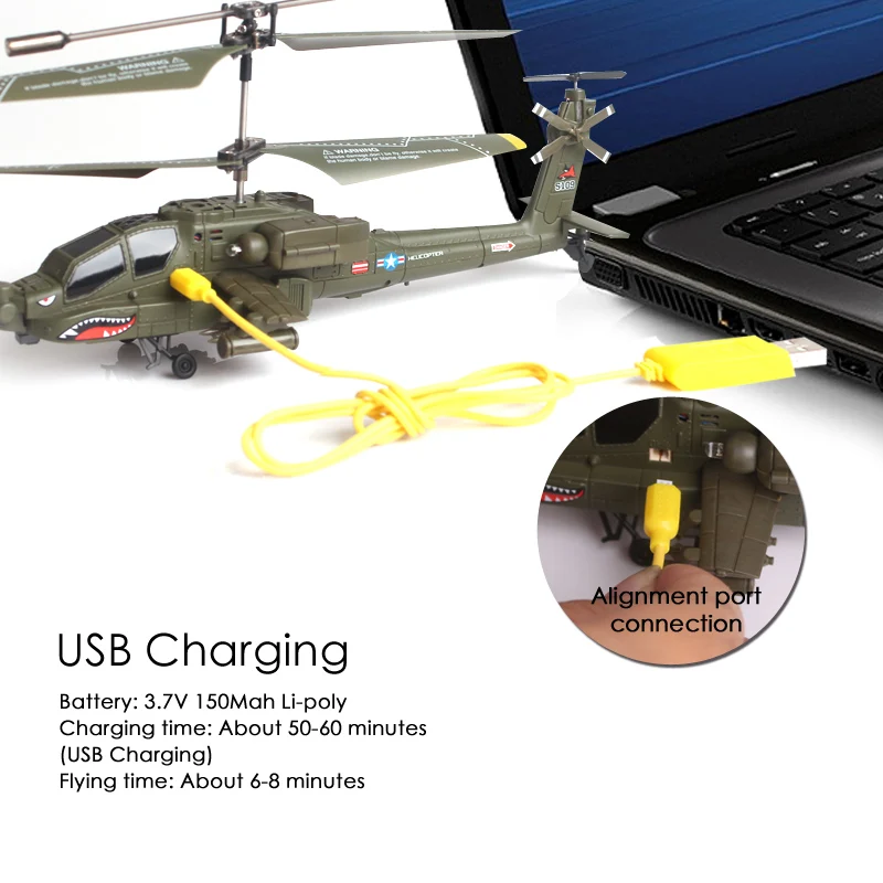  SYMA S109G Remote Control Dron copteApache Simulation Military RC Helicopter Combat Aircraft With N