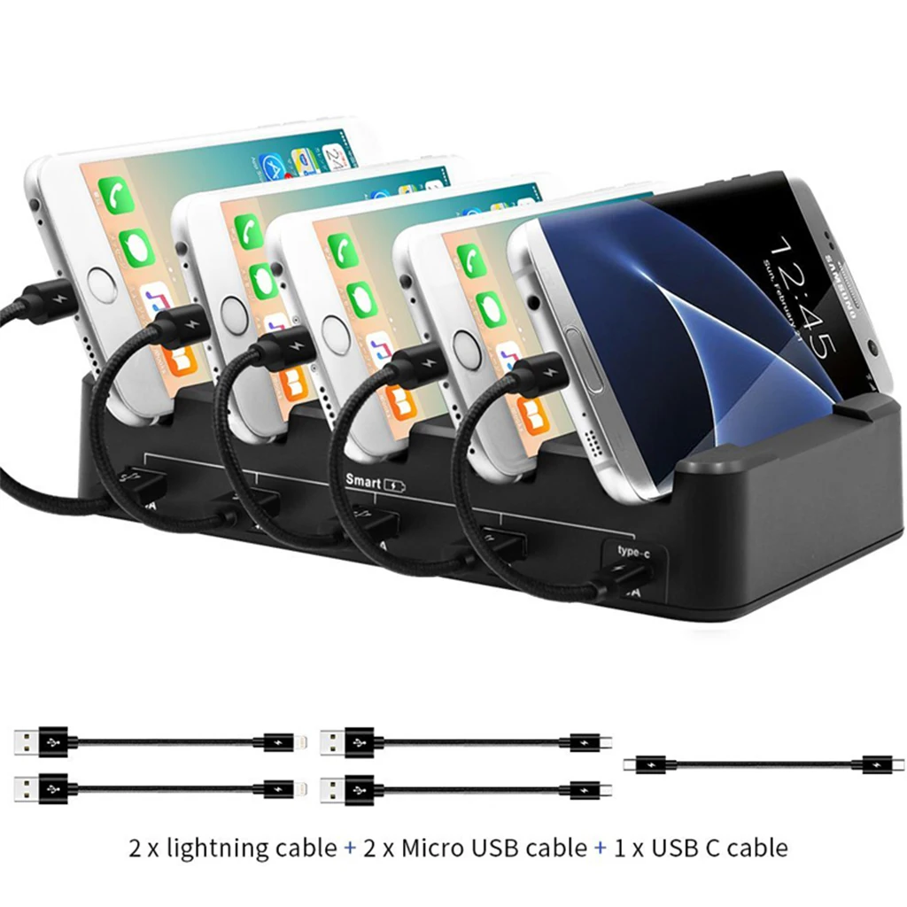 

USB Charger Station 5 Port Fast Charging Station 2.4A USB 3A Type C Multi Function US EU Version for Phone iPhone 7 iPad Samsung