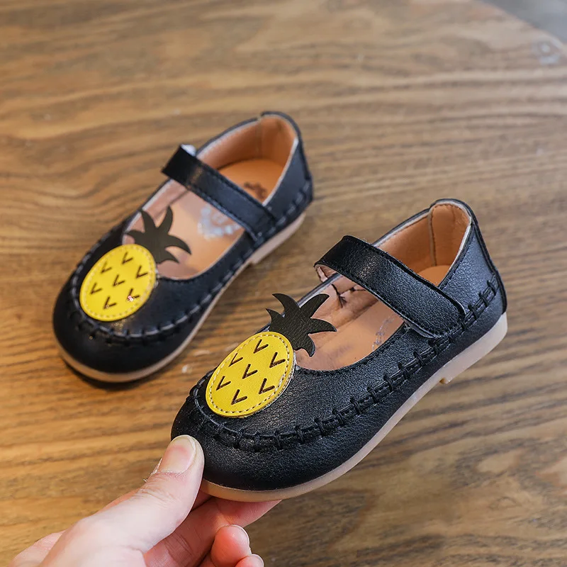 

AFDSW PU pink childrens shoes soft bottom black girls leather shoes white kids leather shoes child moccasins