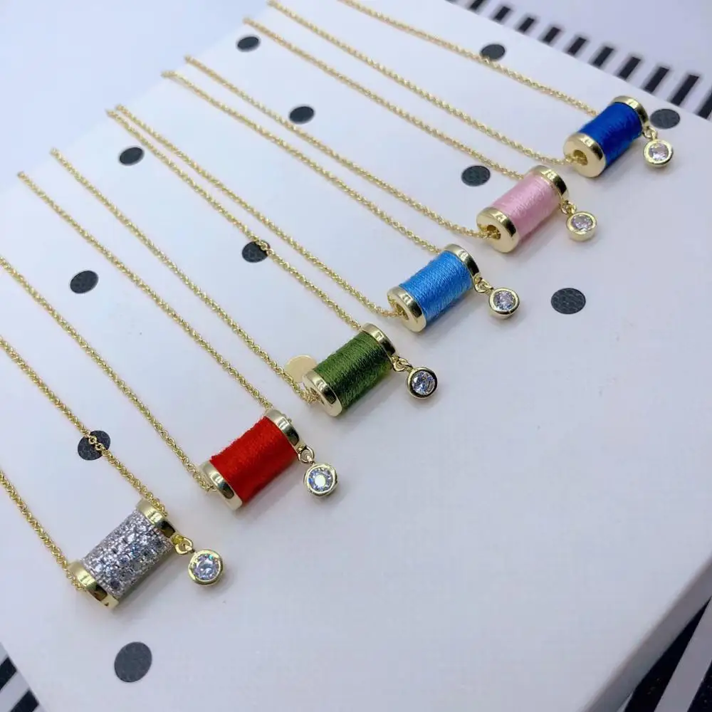 

New Fashion Color Rope Short Chain Zircon Roller Choker Necklace Collar Choker Necklaces for Summer Beach Gift ZK40
