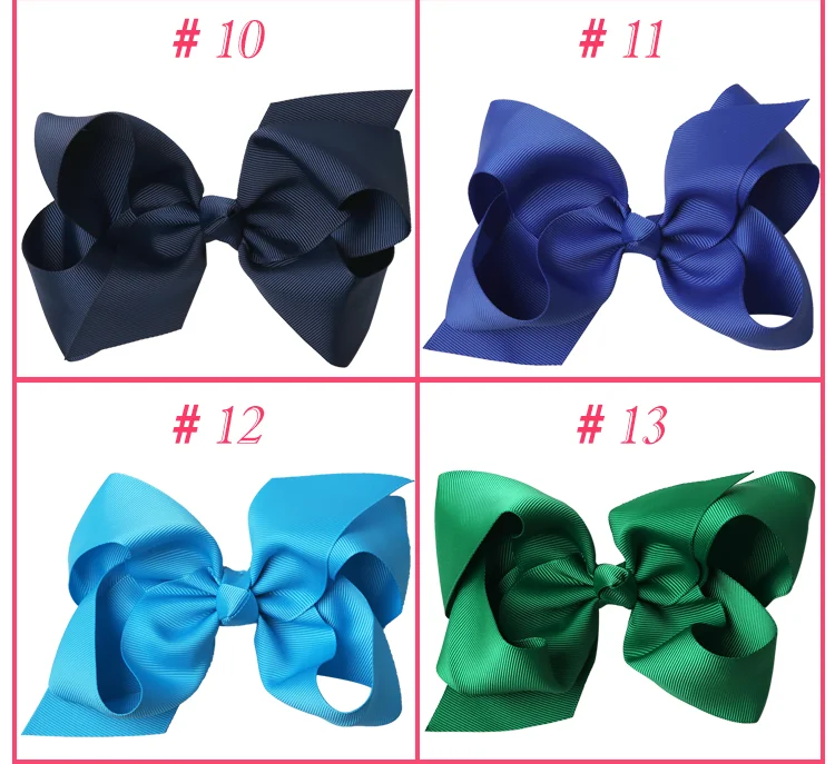 25 шт./лот 6 дюймов большой Hairbows с зажимом для детей девочек лента для волос луки Женские аксессуары для волос 25 Цвета