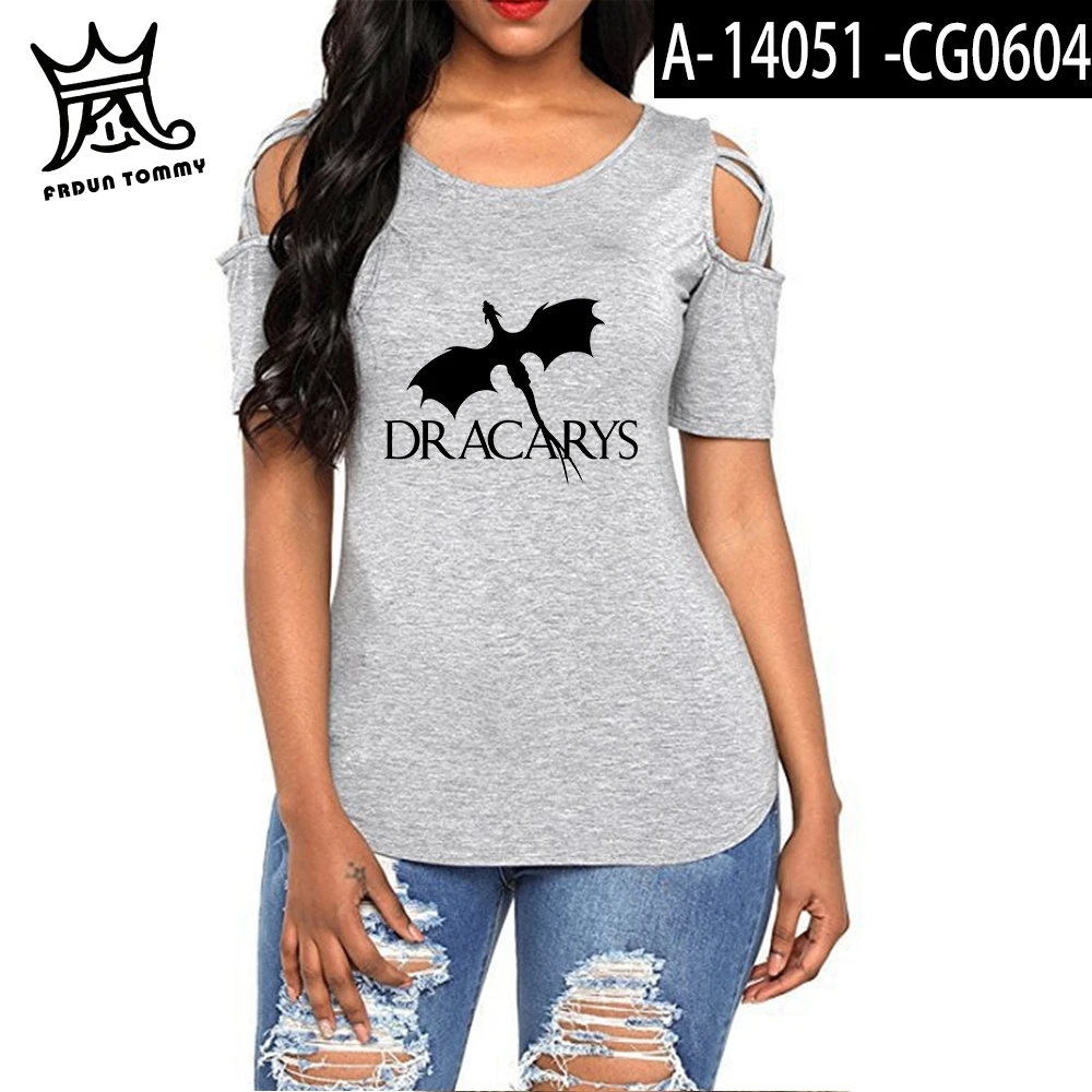 Dracarys Игра престолов футболка без бретелек женские летние сексуальные Harajuku топ с открытыми плечами женская рубашка открытая уличная одежда - Цвет: Серебристый