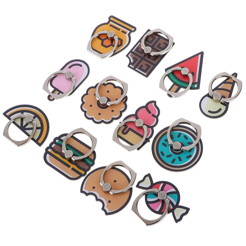 

1pc 12styles cute universal food mobile phone stand finger ring smartphone holder