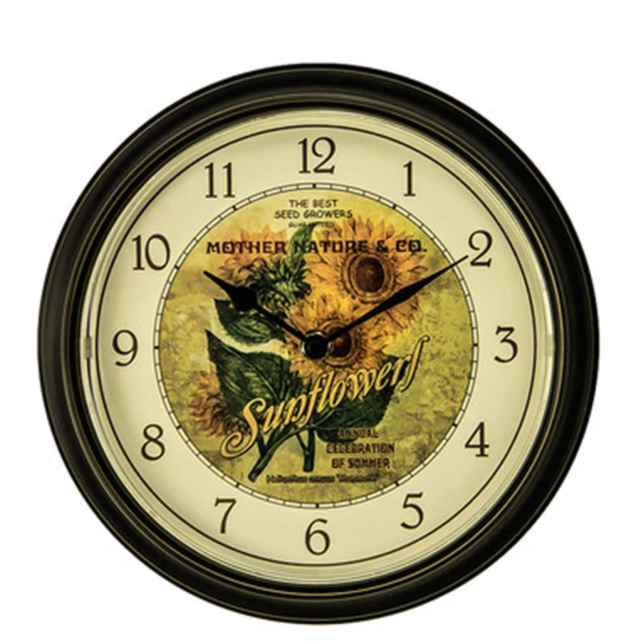 Mediterranean American Household Resin Plastic Round Clock Vintage Wall Clock Watch Duvar Saati Shabby Chic Home Decor 50WC107