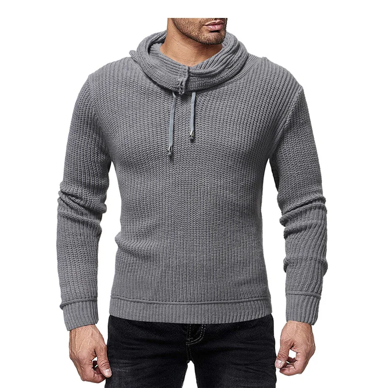 Мужской шерстяной свитер на молнии, пуловер, длинный рукав, полумолния, свитер, джемпер, трикотаж, зимняя кашемировая верхняя одежда для мужчин XXL