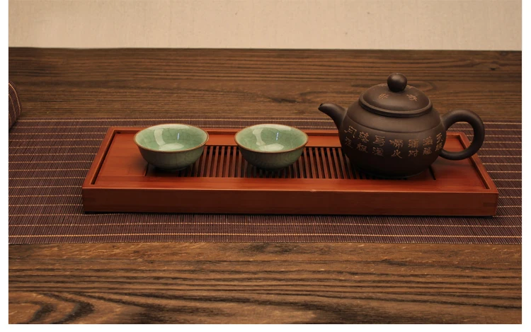 Завершенный Размер Натуральный Бамбуковый чайный столик кофейно-коричневого цвета/Натуральный Бамбуковый Цветной Кухонный коврик Ретро украшение дома занавес