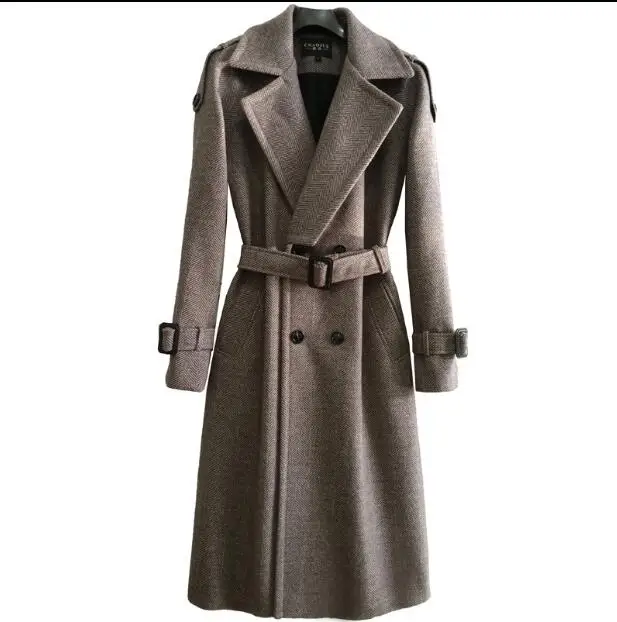 Men's long herringbone coat over the knee male 2020 autumn and winter new retro raglan woolen coat super long coat Men's long herringbone coat over the knee male 2020 autumn and winter new retro raglan woolen coat super long coat