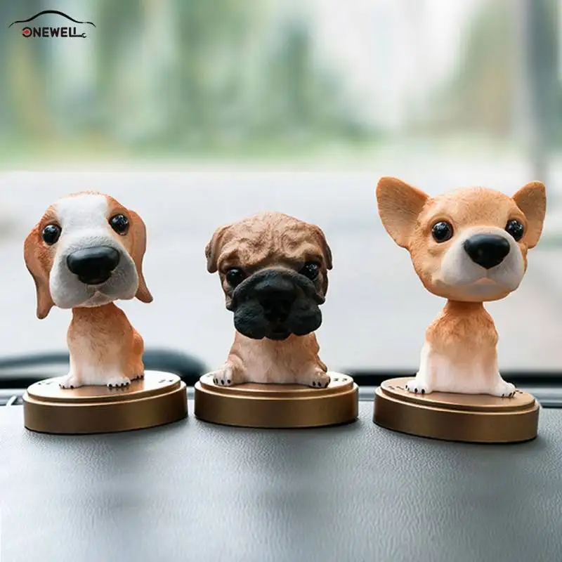 

Animal Swinging Animated Bobble Toy Car Decoration Nodding Resin Puppy Dog Shakes Head Shaking Dog Car Accessories New
