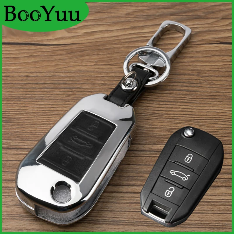 BooYuu цинковый сплав + воловья кожа для складного ключа Автомобильный ключ