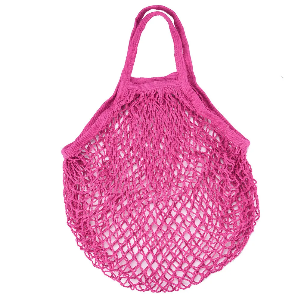 Hot Pink Новая сетчатая Сетчатая Сумка-сетка, многоразовая сумка для покупок, прибор для хранения фруктов, сумки, сумки для женщин, сумка для покупок, сумка для покупок - Цвет: Hot Pink