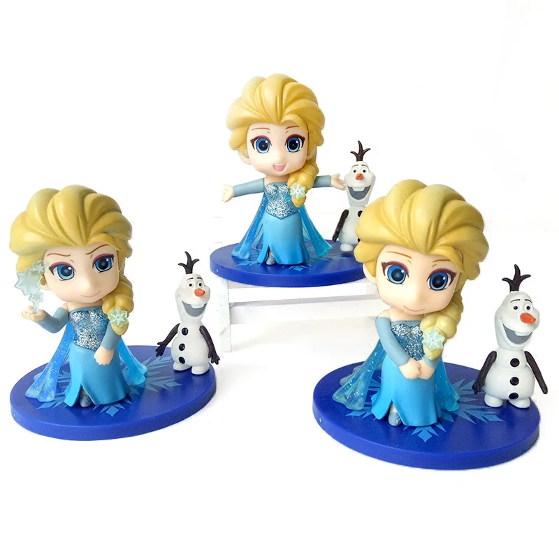 Игрушки Принцессы Диснея 3 шт./компл. 5 8 см Kawaii Q Vesion замороженная Кукла Эльза экшн