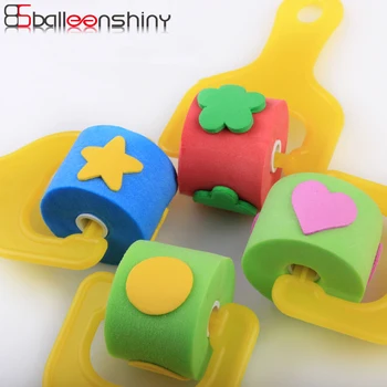 

BalleenShiny 4Pcs Sponge Brush EVA Drawing Toys Baby Funny DIY Roller Brush Graffiti Doodle Children Educational Painting Tools