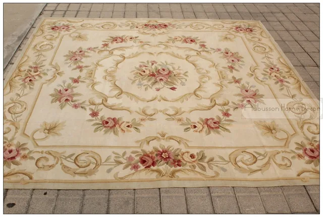 7x7 Square Antique French Decor Aubusson Area Rug Pastel Country 7x7 Square Antique French Decor Aubusson Area Rug Pastel Country Home Free Ship New