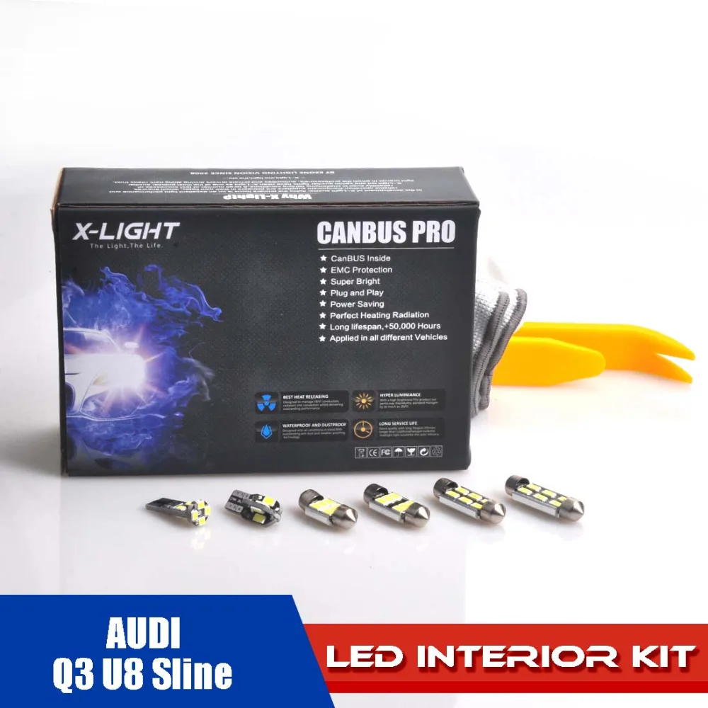 

19pcs Error Free Xenon White Premium LED Interior Full Map Light kit for AUDI Q3 U8 Sline WITH Installation Tools