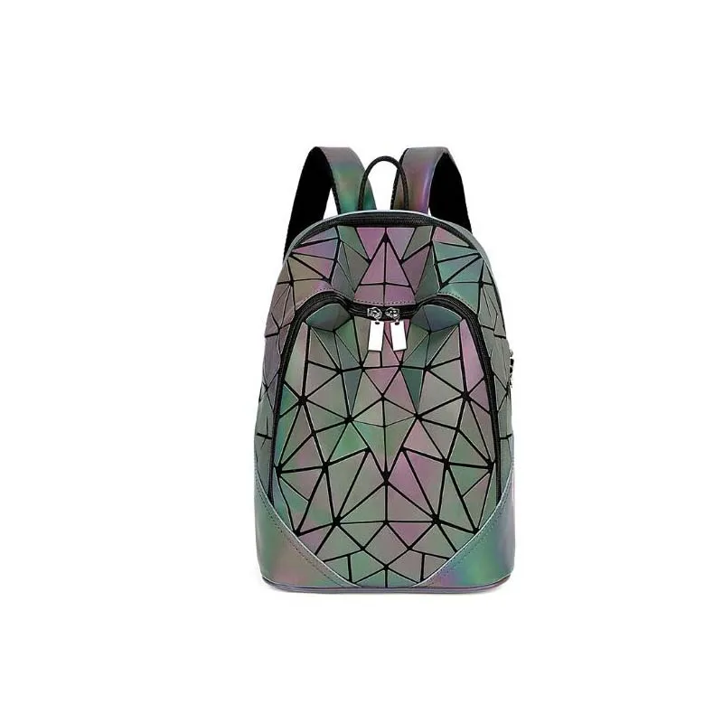 New Lingge handbags fashion PU Mummy baby diaper bag care bag backpack Korean version of the laser luminous shoulder bag