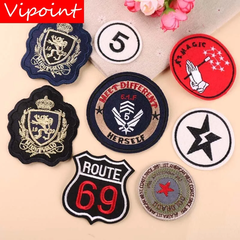 

VIPOINT embroidery star patches college patches badges applique patches for clothing YX-155