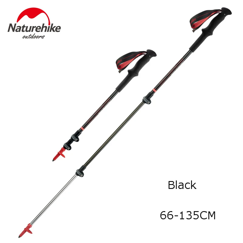Pólos de Fibra Naturehike Telescópica Trekking Carbono Leve Caminhadas Nordic Caminhada Correndo Varas Fechaduras Rápidas Cana 185g 1 pc 6 Esporte e Lazer