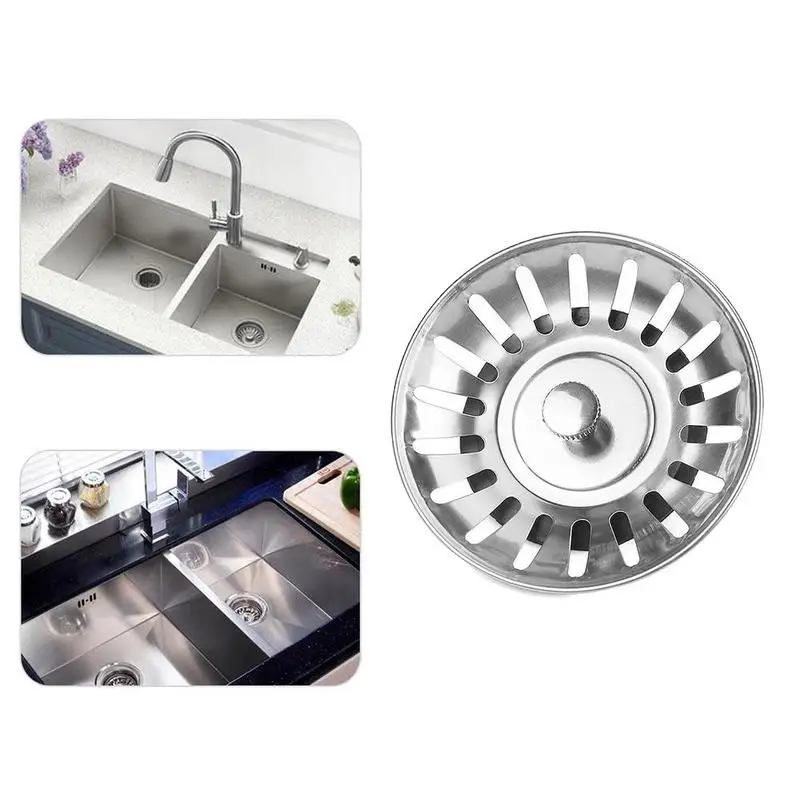 Kitchen Sink Sink Leakproof And Blocking Drain Circular Floor Drain 7.8cm Stainless Steel Double Floor Drain Hair