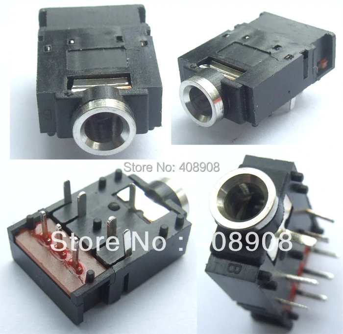 8 PIN 1 8 3 5mm Stereo jack Headphones Socket With switch PCB Panel Mount