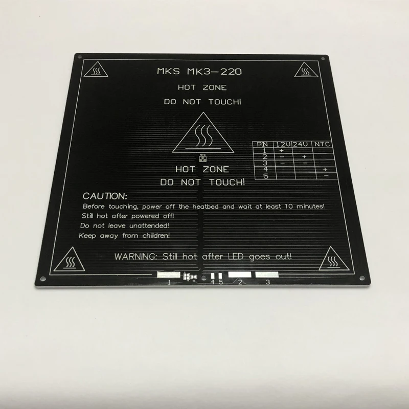 

3D Printer upgraded Heating bed+LED+Resistor+Thermistors for RepRap PCB MK3 Aluminum Heated plate 12V200w temperature: 106degree