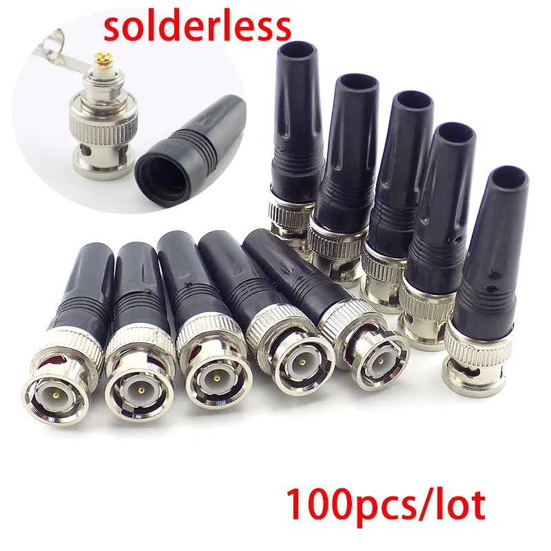 

Gakaki 100pcs BNC Connector Male plug adapter for Twist-on Coaxial RG59 Cable for CCTV Camera Video/AUDIO Connector Surveillance